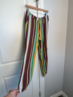 Free People Multicolor Vertical Stripe Trousers Size 4